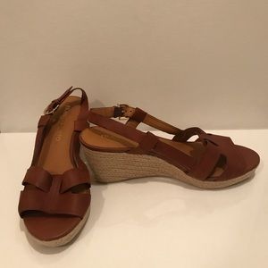 Franco Sarto Leather Wedge Sandals